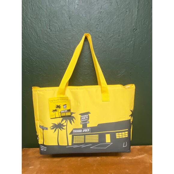 Trader Joe’s Large Yellow Insulated Cooler Bag – Limited Edition Grocery Tote - Picture 2 of 6